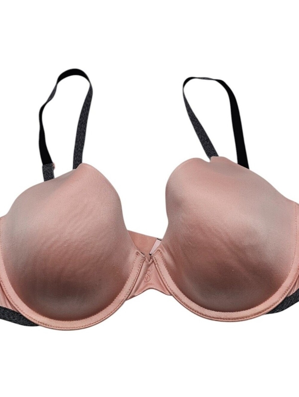Victorias Secret Sz 36C Uplift Semi Demi Bra Light Pink w/ Black Straps